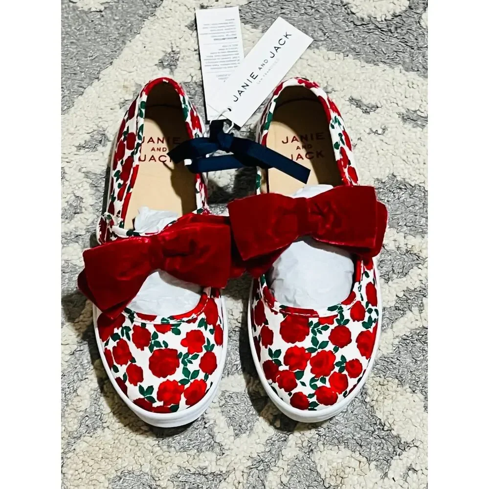 NWT❤️Janie and Jack Girls Floral shoes sz3